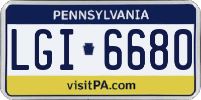 PA license plate LGI6680
