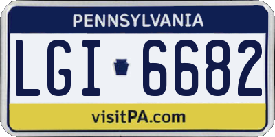 PA license plate LGI6682