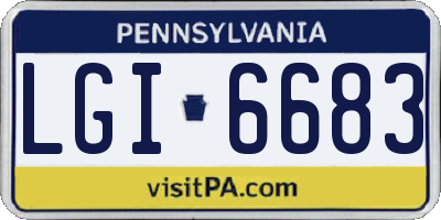 PA license plate LGI6683