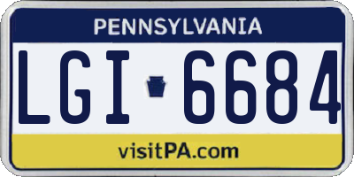 PA license plate LGI6684