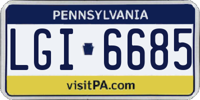 PA license plate LGI6685