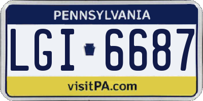 PA license plate LGI6687