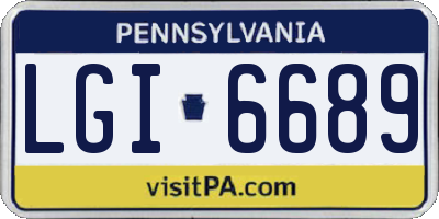 PA license plate LGI6689