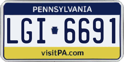 PA license plate LGI6691