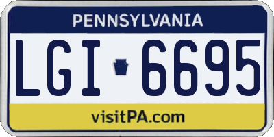 PA license plate LGI6695