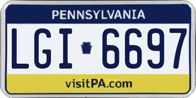 PA license plate LGI6697