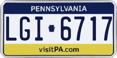 PA license plate LGI6717