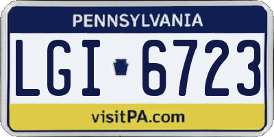 PA license plate LGI6723