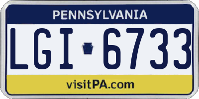 PA license plate LGI6733