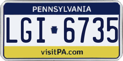 PA license plate LGI6735