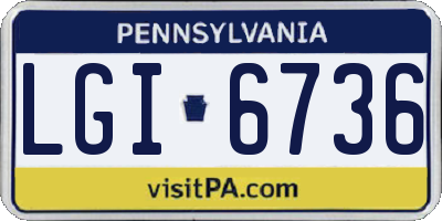 PA license plate LGI6736