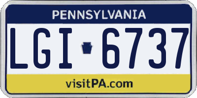 PA license plate LGI6737