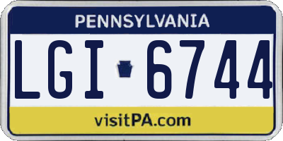 PA license plate LGI6744