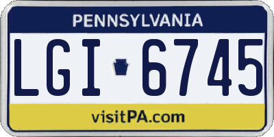PA license plate LGI6745