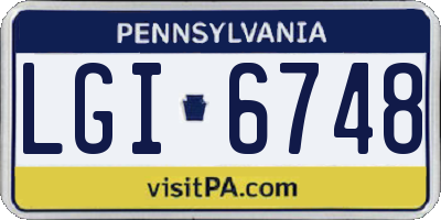 PA license plate LGI6748