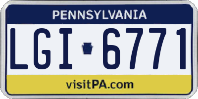 PA license plate LGI6771