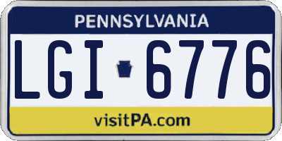 PA license plate LGI6776