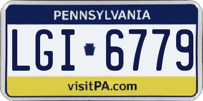 PA license plate LGI6779
