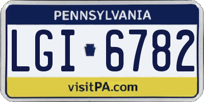 PA license plate LGI6782
