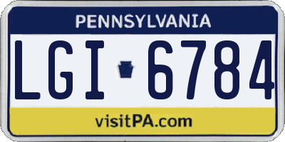 PA license plate LGI6784