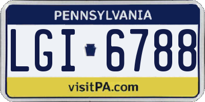 PA license plate LGI6788