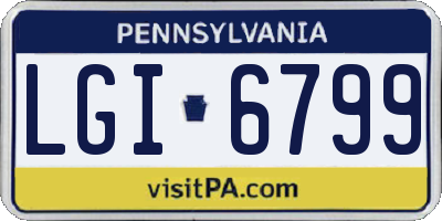 PA license plate LGI6799