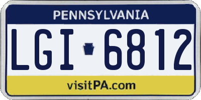 PA license plate LGI6812