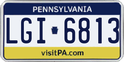 PA license plate LGI6813