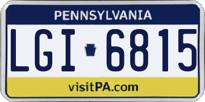 PA license plate LGI6815