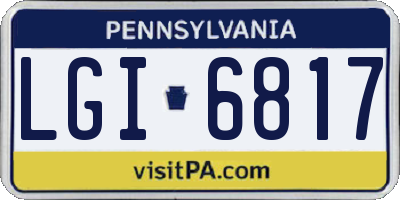 PA license plate LGI6817