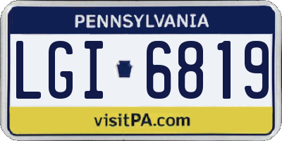 PA license plate LGI6819