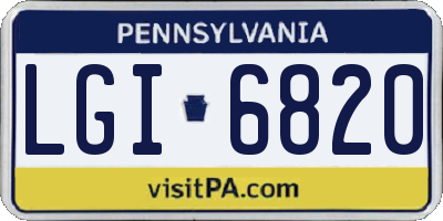 PA license plate LGI6820