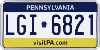 PA license plate LGI6821