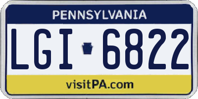 PA license plate LGI6822