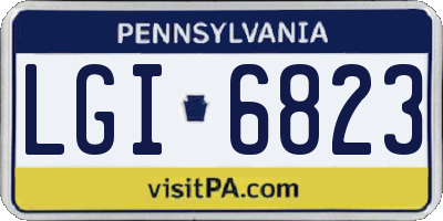 PA license plate LGI6823