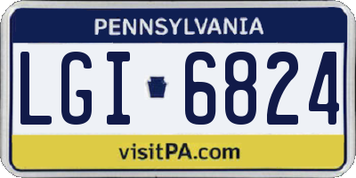 PA license plate LGI6824