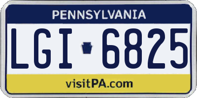 PA license plate LGI6825
