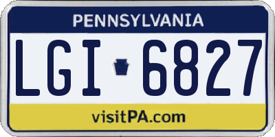 PA license plate LGI6827