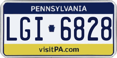 PA license plate LGI6828