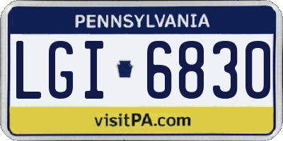 PA license plate LGI6830