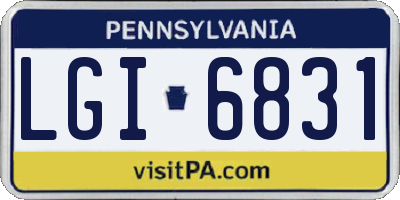 PA license plate LGI6831