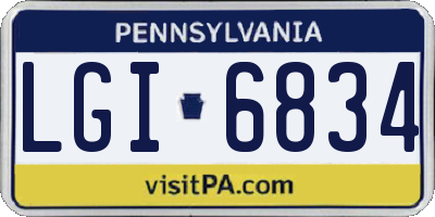 PA license plate LGI6834