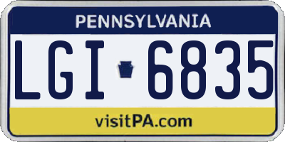 PA license plate LGI6835