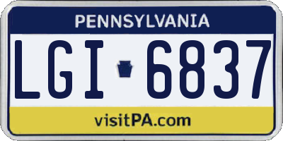 PA license plate LGI6837