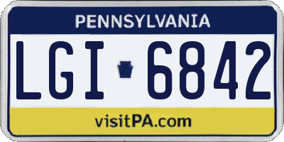 PA license plate LGI6842