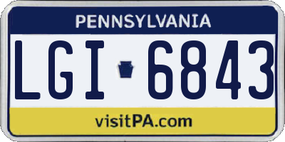 PA license plate LGI6843