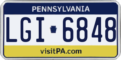 PA license plate LGI6848