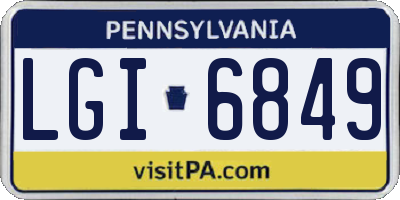 PA license plate LGI6849