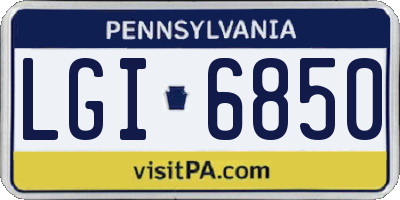 PA license plate LGI6850