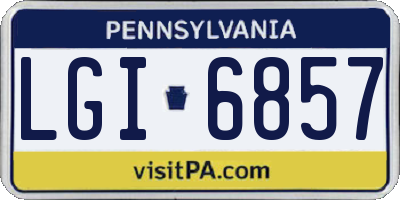 PA license plate LGI6857